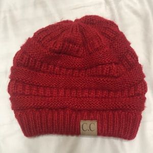 “C.C” Red Beanie